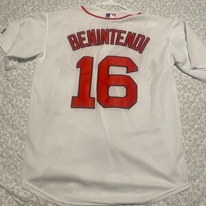 Majestic White and Red Baseball Jersey